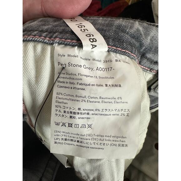 ACNE STUDIOS Bla Konst Peg Stone Grey Denim Jeans Skinny Made in Italy - 27 NWT - Picture 6 of 6